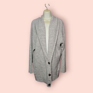 Free People Eucalyptus Cardigan Button Sweater Heather Gray Women's Medium
